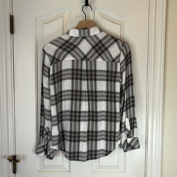 Rails | Hunter Button Down Plaid Flannel White Ash Mint Small Fall Cozy Campfire - Picture 8 of 12